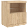 Senkki LED-valoilla Sonoma-tammi 60,5x37x67 cm