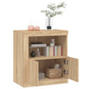 Senkki LED-valoilla Sonoma-tammi 60,5x37x67 cm