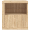 Senkki LED-valoilla Sonoma-tammi 60,5x37x67 cm