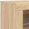Senkki LED-valoilla Sonoma-tammi 60,5x37x67 cm