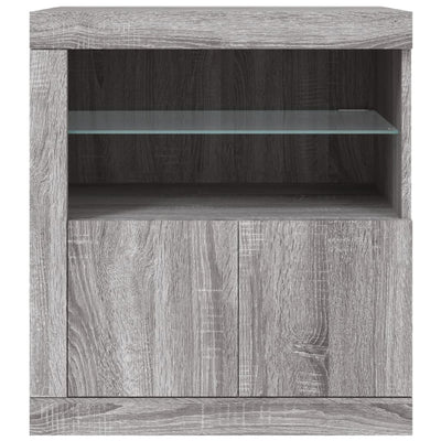Senkki LED-valoilla harmaa Sonoma 60,5x37x67 cm