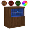 Senkki LED-valoilla ruskea tammi 60,5x37x67 cm
