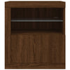 Senkki LED-valoilla ruskea tammi 60,5x37x67 cm