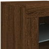 Senkki LED-valoilla ruskea tammi 60,5x37x67 cm