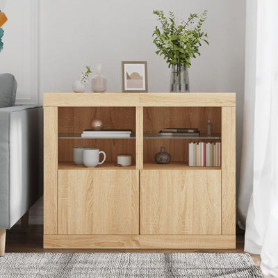 Sivukaapit led-valoilla Shelvie (2 kpl sonoma-tammi puinen)