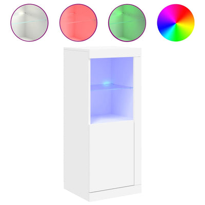 Valkoinen senkki led-valoilla Borselim 41x37x100cm