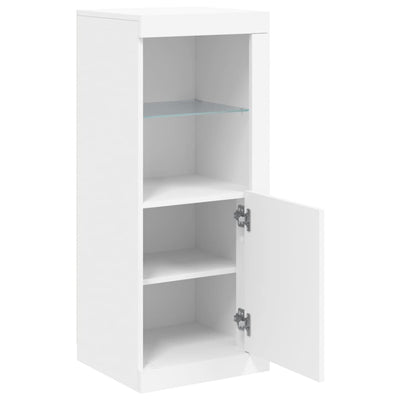 Valkoinen senkki led-valoilla Borselim 41x37x100cm