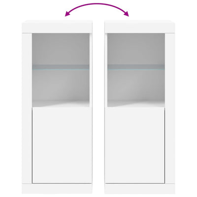 Valkoinen senkki led-valoilla Borselim 41x37x100cm