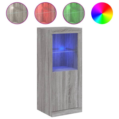 Senkki LED-valoilla harmaa Sonoma 41x37x100 cm