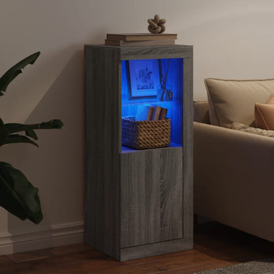 Senkki LED-valoilla harmaa Sonoma 41x37x100 cm
