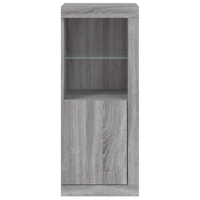 Senkki LED-valoilla harmaa Sonoma 41x37x100 cm