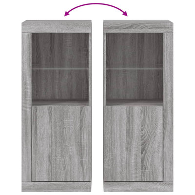 Senkki LED-valoilla harmaa Sonoma 41x37x100 cm