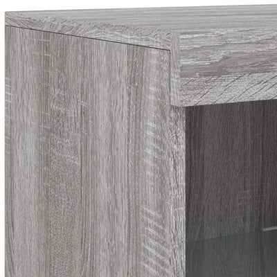 Senkki LED-valoilla harmaa Sonoma 41x37x100 cm