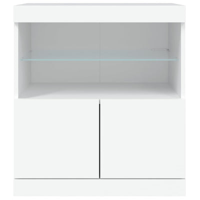 Valkoinen senkki led-valoilla Corentin 60x37x67cm