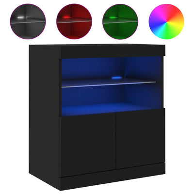 Senkki LED-valoilla musta 60x37x67 cm