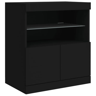 Senkki LED-valoilla musta 60x37x67 cm