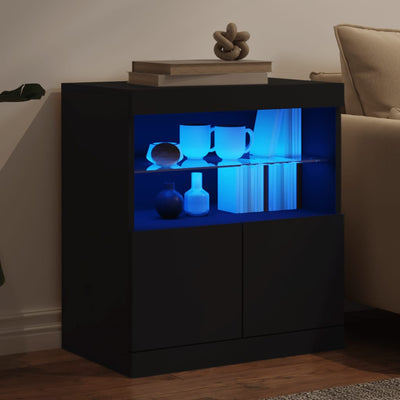 Senkki LED-valoilla musta 60x37x67 cm