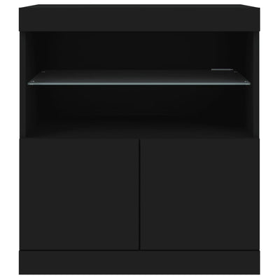 Senkki LED-valoilla musta 60x37x67 cm