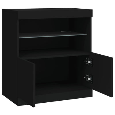 Senkki LED-valoilla musta 60x37x67 cm