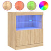 Senkki LED-valoilla Sonoma-tammi 60x37x67 cm