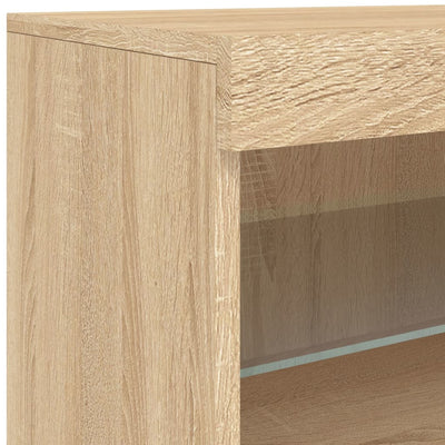 Senkki LED-valoilla Sonoma-tammi 60x37x67 cm