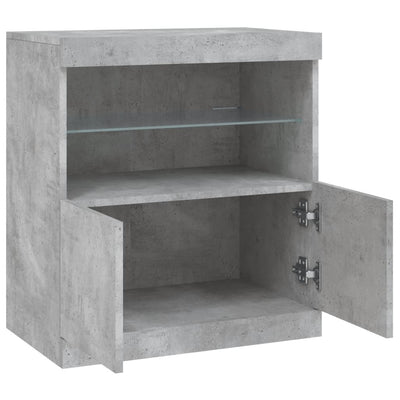 Senkki LED-valoilla betoninharmaa 60x37x67 cm
