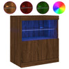Senkki LED-valoilla ruskea tammi 60x37x67 cm