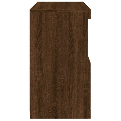 Senkki LED-valoilla ruskea tammi 60x37x67 cm