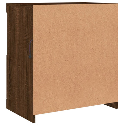 Senkki LED-valoilla ruskea tammi 60x37x67 cm
