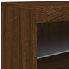 Senkki LED-valoilla ruskea tammi 60x37x67 cm