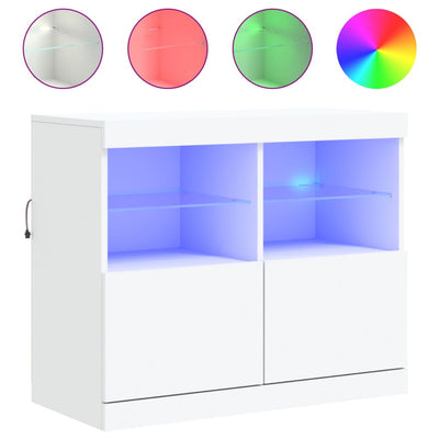 Senkki LED-valoilla valkoinen 81x37x67 cm