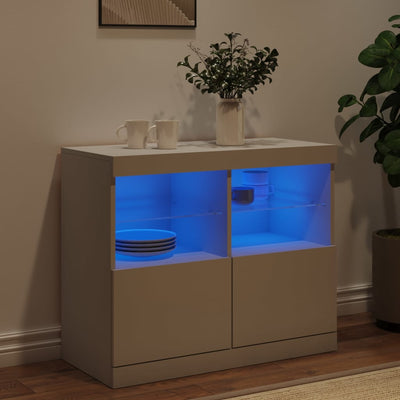 Senkki LED-valoilla valkoinen 81x37x67 cm