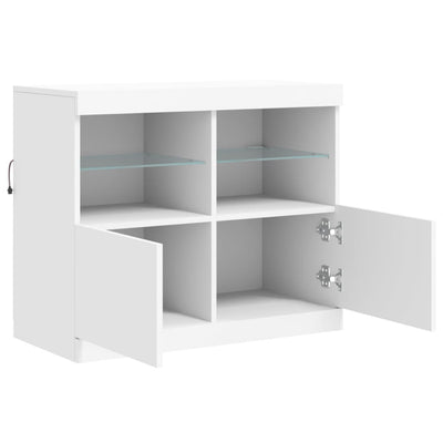 Senkki LED-valoilla valkoinen 81x37x67 cm