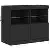 Senkki LED-valoilla musta 81x37x67 cm