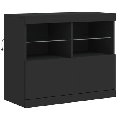 Senkki LED-valoilla musta 81x37x67 cm