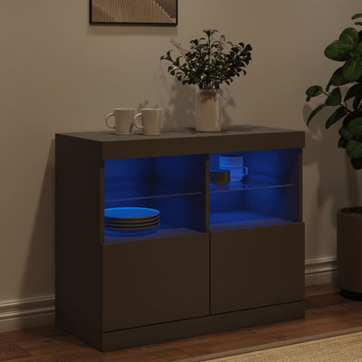 Senkki LED-valoilla musta 81x37x67 cm