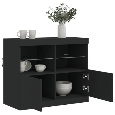Senkki LED-valoilla musta 81x37x67 cm