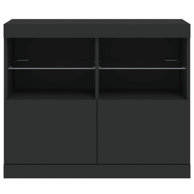 Senkki LED-valoilla musta 81x37x67 cm