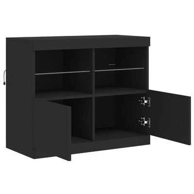 Senkki LED-valoilla musta 81x37x67 cm