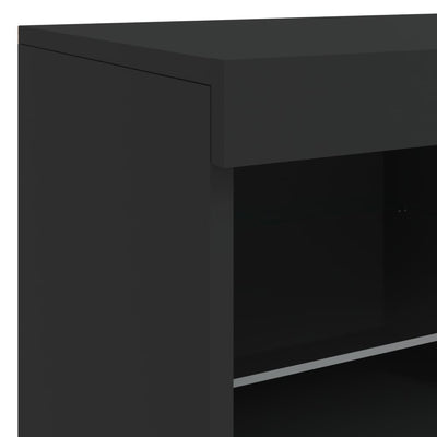 Senkki LED-valoilla musta 81x37x67 cm