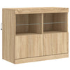 Senkki LED-valoilla Sonoma-tammi 81x37x67 cm