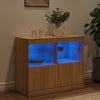 Senkki LED-valoilla Sonoma-tammi 81x37x67 cm
