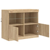 Senkki LED-valoilla Sonoma-tammi 81x37x67 cm