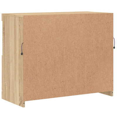 Senkki LED-valoilla Sonoma-tammi 81x37x67 cm