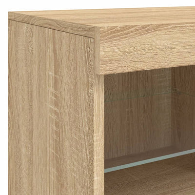 Senkki LED-valoilla Sonoma-tammi 81x37x67 cm
