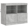 Senkki LED-valoilla betoninharmaa 81x37x67 cm