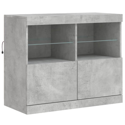 Senkki LED-valoilla betoninharmaa 81x37x67 cm