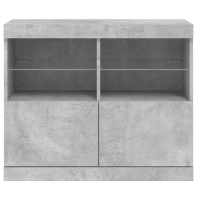 Senkki LED-valoilla betoninharmaa 81x37x67 cm