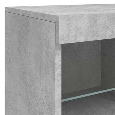 Senkki LED-valoilla betoninharmaa 81x37x67 cm