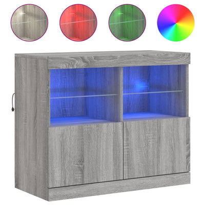 Senkki LED-valoilla harmaa Sonoma 81x37x67 cm